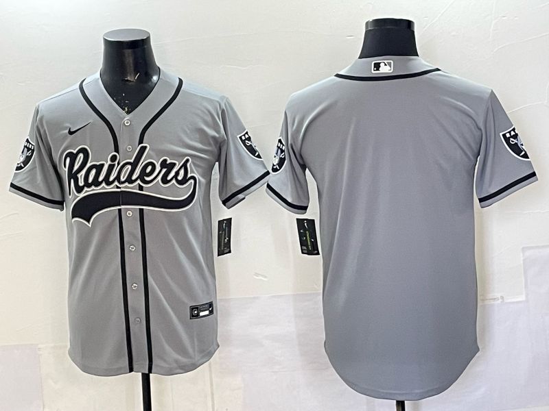 Men 2025 Oakland Raiders Blank Grey 3th generation Joint Name Nike Limited NFL Jersey style 051